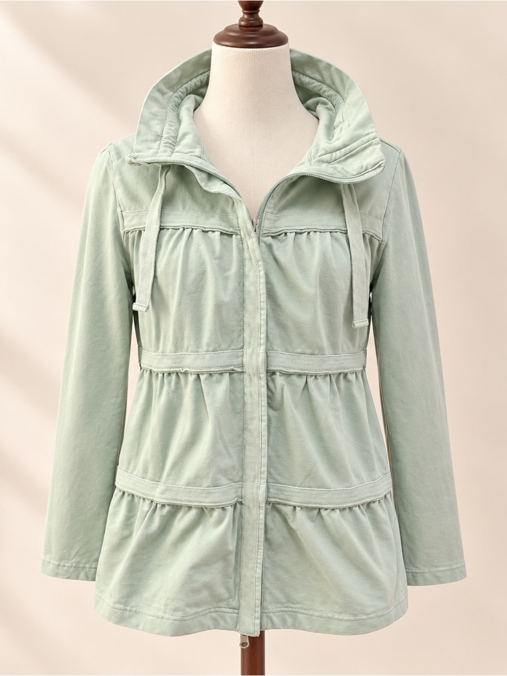 neon buddha Light Sage Utility Hooded Jacket